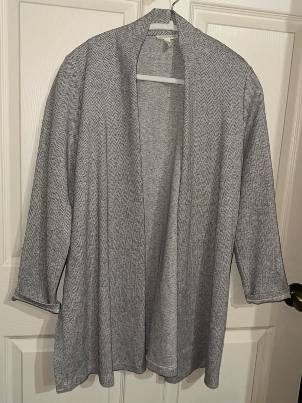 Eileen Fisher Gray Open Front Cardigan XS office layering